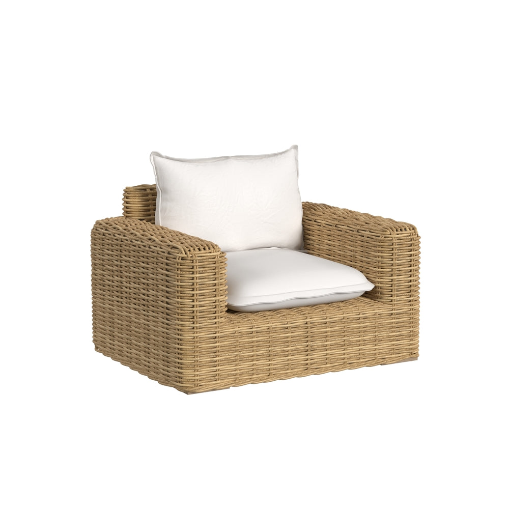 Sunset West Playa Oversized Club Chair in Soothe Pearl with Flange Welt