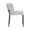 Sunpan Pearce Dining Chair Dark Grey-Abbington Navy / Light Grey-Bravo Cognac
