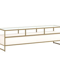 Sunpan Venice Media Console and Cabinet - Oyster Shagreen
