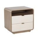 Sunpan Kayden Nightstand - Cream Shagreen