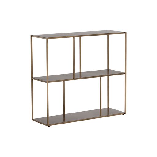 Sunpan Eiffel Low Bookcase Antique Brass in Small / Medium / Large