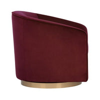 Sunpan Hazel Swivel Lounge Chair in Gold - Belfast Heather Grey / Black Sky / Blush Sky / Burgundy Sky / Deep Green Sky / Navy Blue Sky / Dark-Bronze Gold Sky