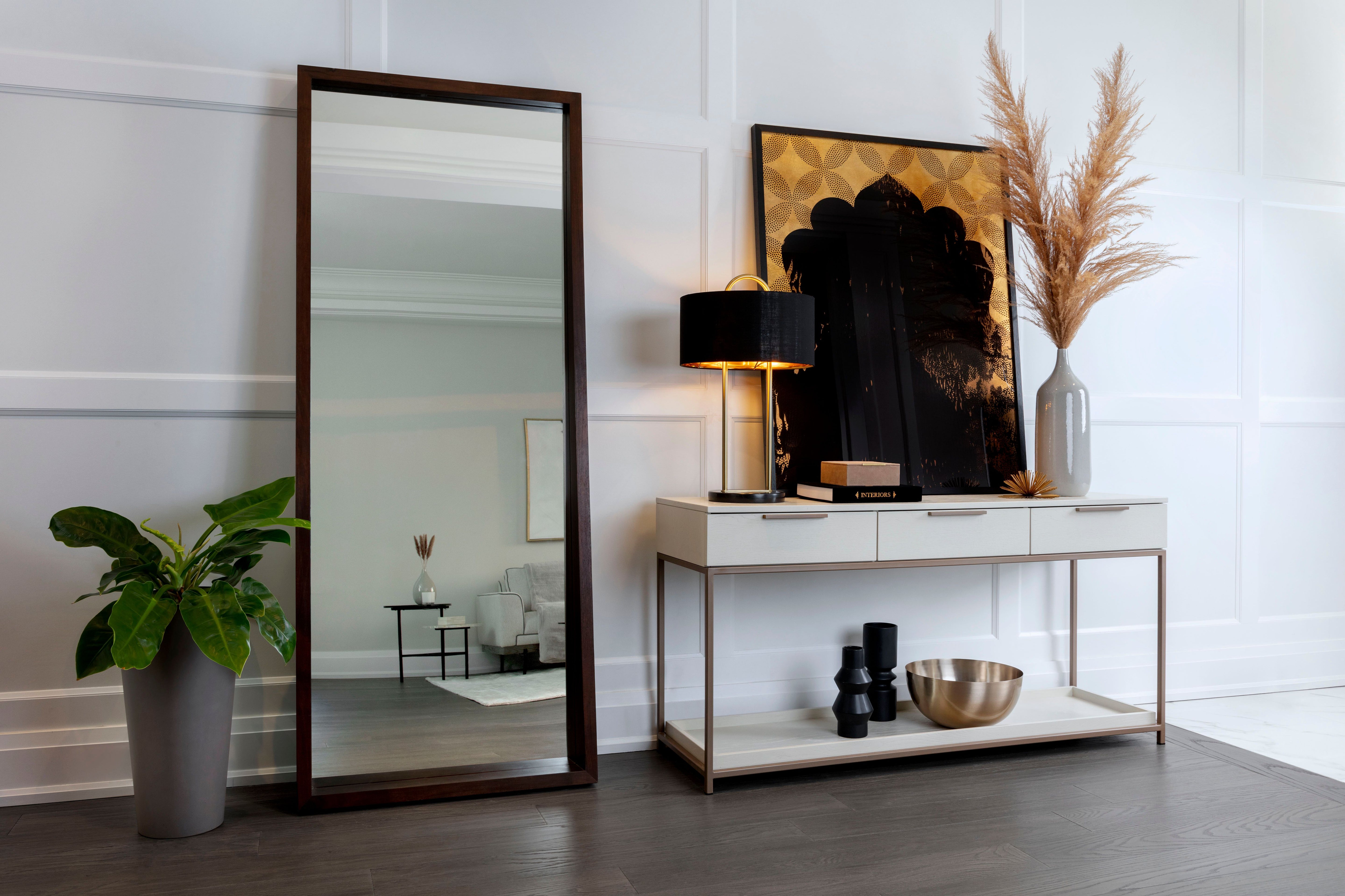 Sunpan Kezna Table Lamp Black Marble-Matte Black / White Marble-White Black