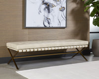 Sunpan Kenji Bench Large Gold in Bravo Black / Bravo Cream