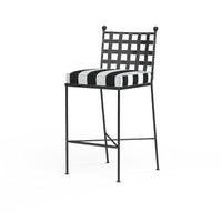 Sunset West Provence Wrought Iron Barstool with Cushion
