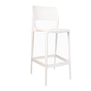 Rainbow Outdoor Bella Set of 2 Stackable Barstool with No Arms-White