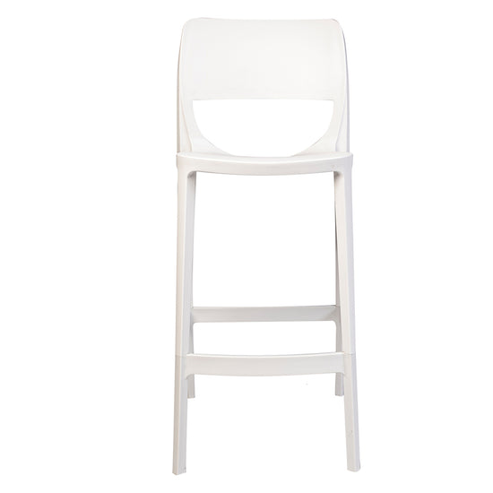 Rainbow Outdoor Bella Set of 2 Stackable Barstool with No Arms-White