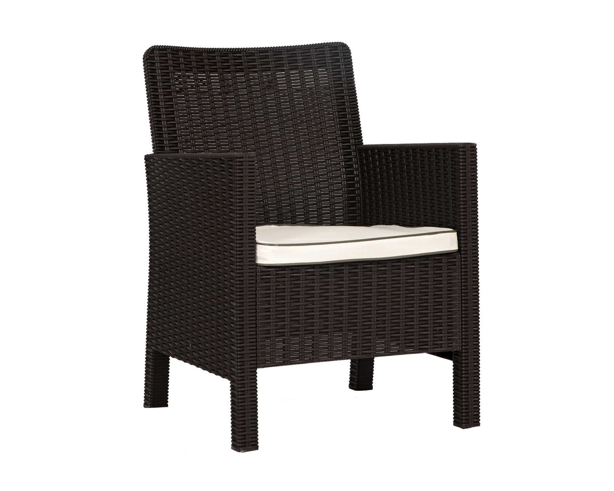 Rainbow Outdoor Nova 4-Piece Settee Set with Loveseat and Cushions-Brown