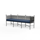 Sunset West Provence Wrought Iron Garden Bench with Cushion
