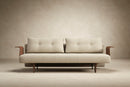 Innovation Living Recast Plus Sofa with Walnut Arms Dark Wood Legs