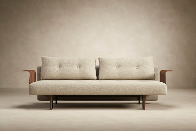 Innovation Living Recast Plus Sofa with Walnut Arms Dark Wood Legs