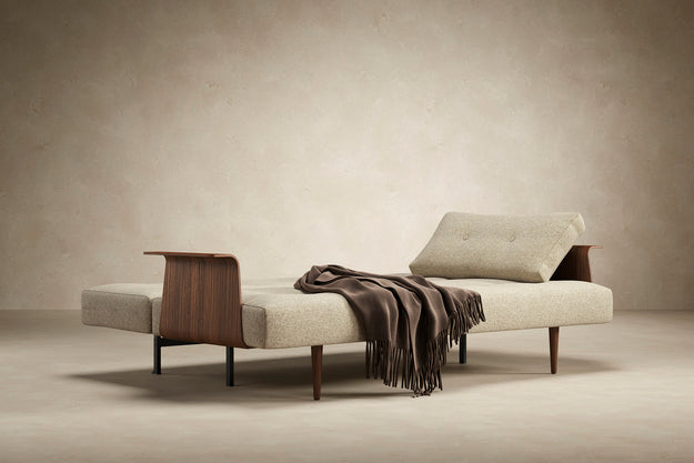 Innovation Living Recast Plus Sofa with Walnut Arms Dark Wood Legs
