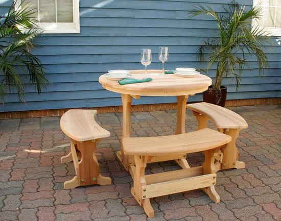 Creekvine Designs 35" Cedar Round Trestle Dining Set