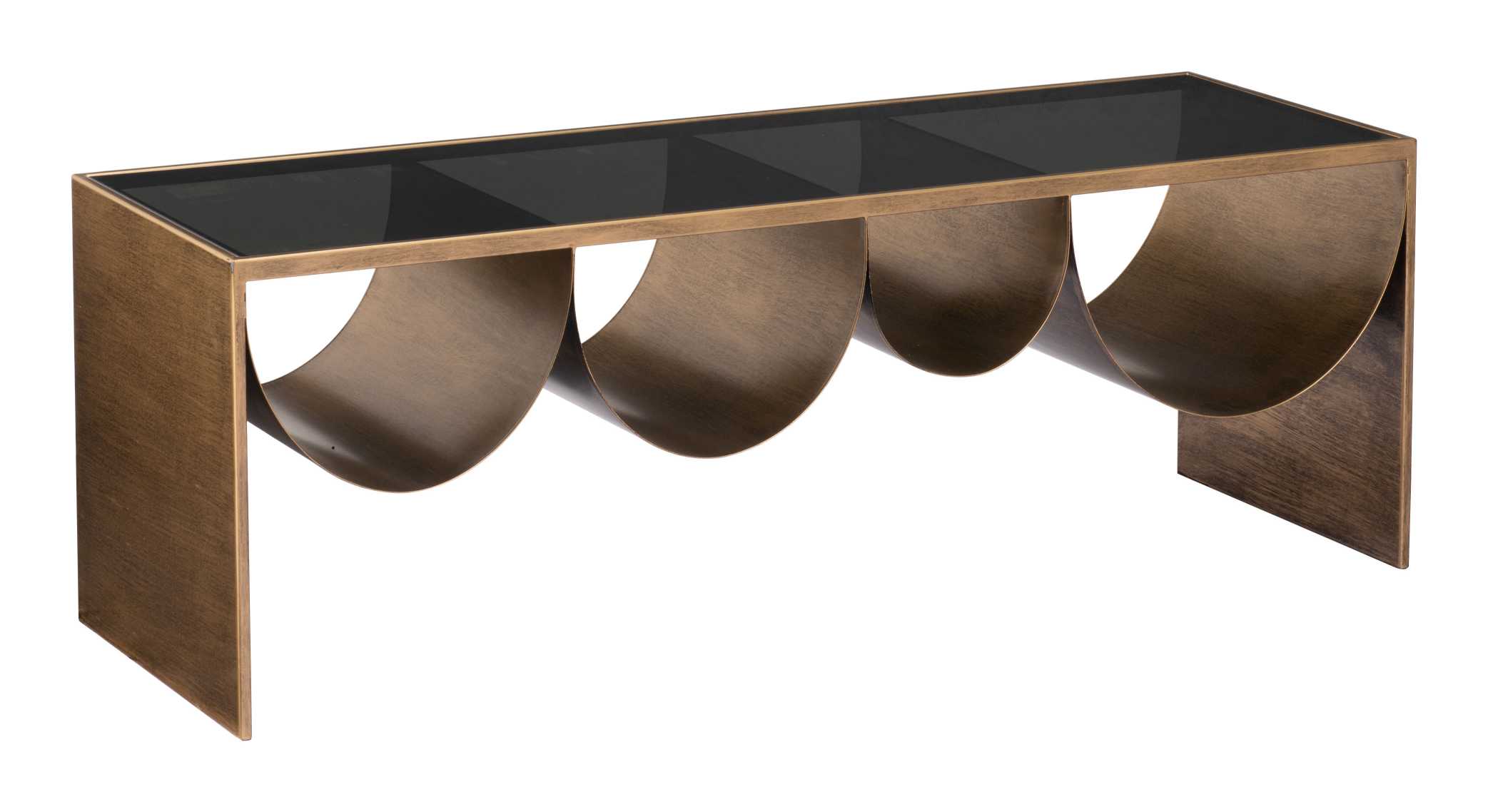 Zuo Modern Reed Coffee Table Brass & Black