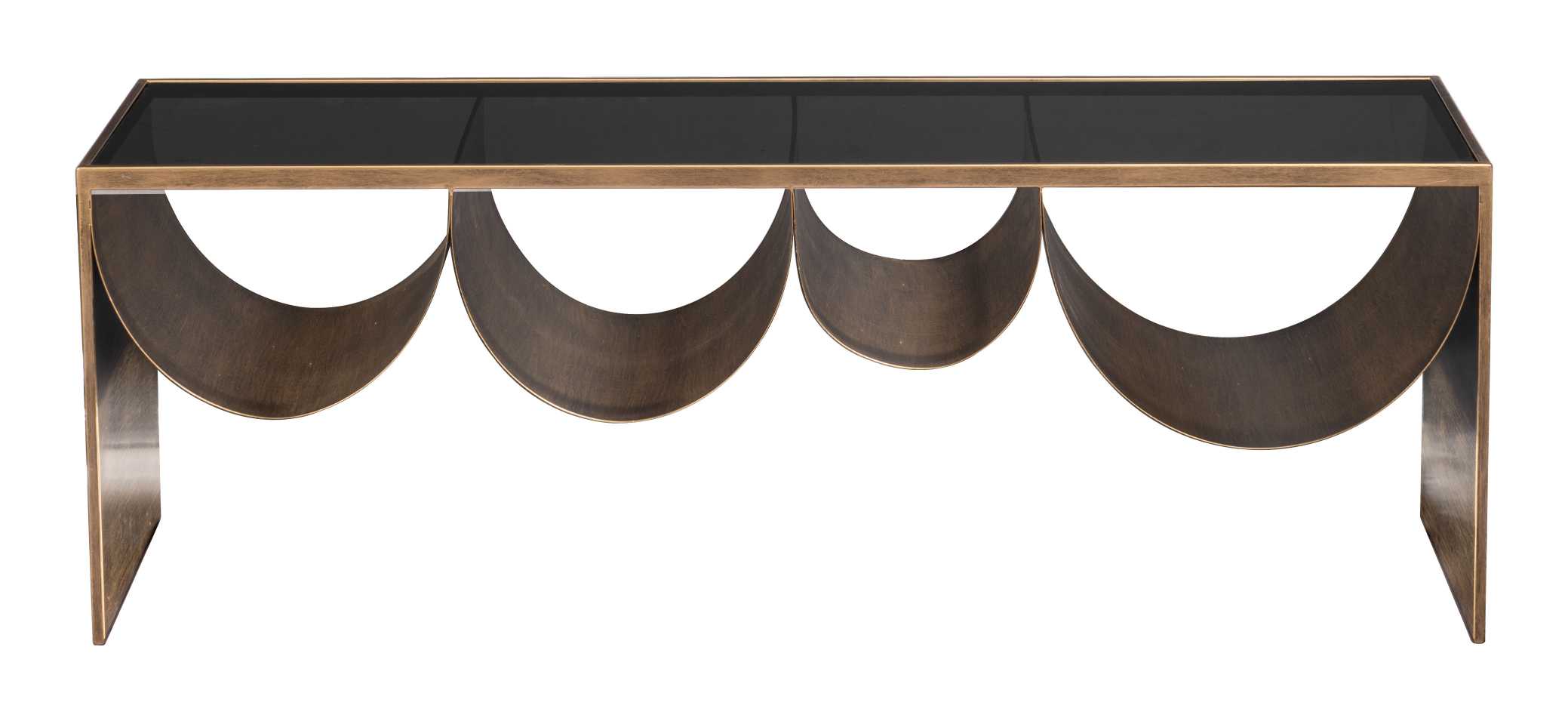 Zuo Modern Reed Coffee Table Brass & Black