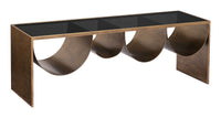 Zuo Modern Reed Coffee Table Brass & Black