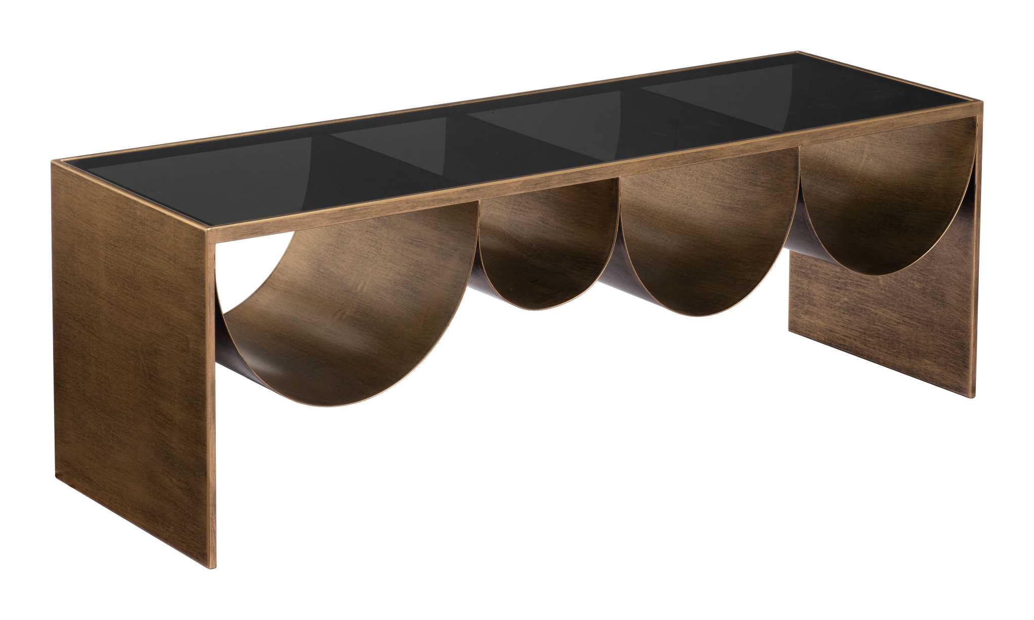 Zuo Modern Reed Coffee Table Brass & Black