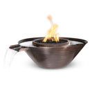 The Outdoor Plus 31" Remi Hammered Copper Fire and Water Bowl - Gravity Spill