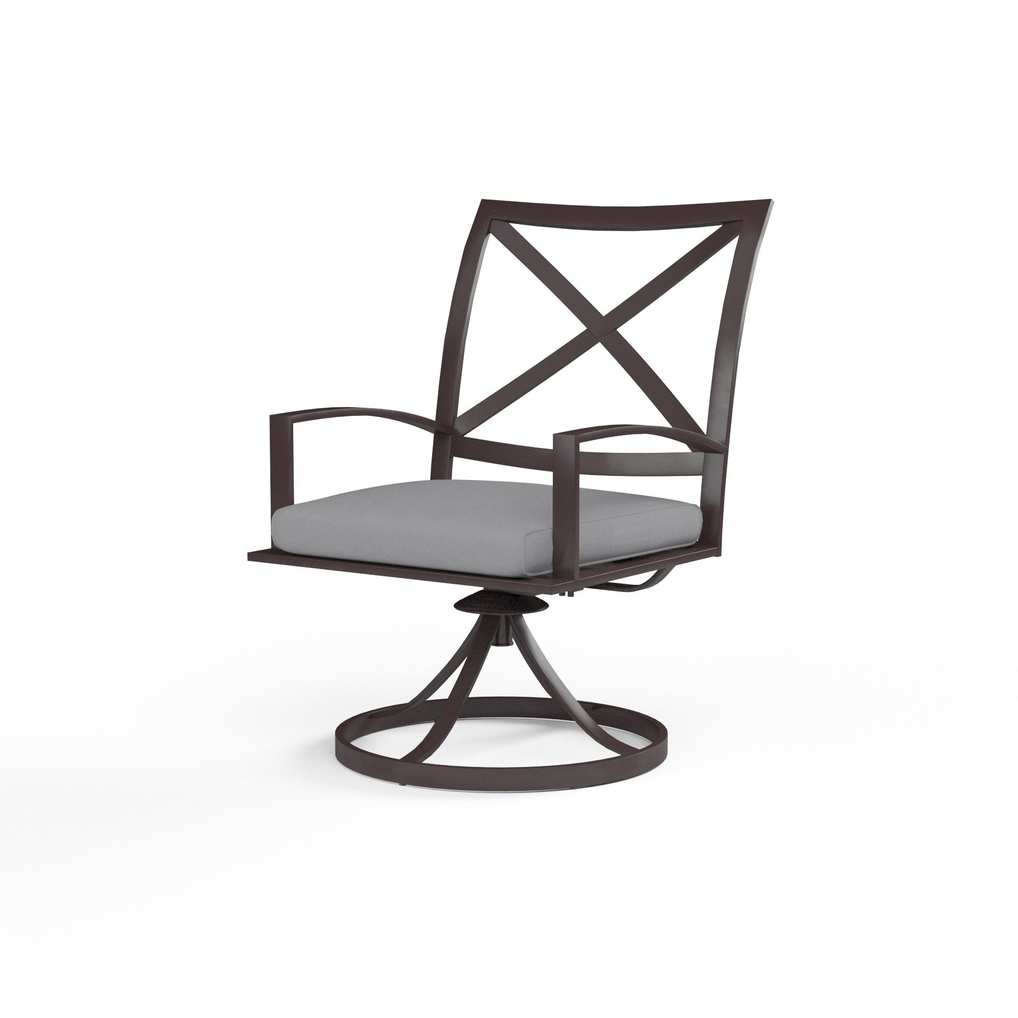 Sunset West La Jolla Aluminum Swivel Dining Chair with Cushion