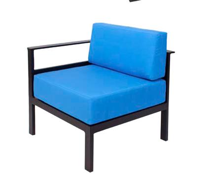BFM Seating Belmar Left/Right Arm Sofa Section Black/Soft Gray Frame - No Cushions