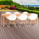 International Home Miami Amazonia Charlotte Deluxe 7 Piece Teak Rectangular Patio Dining Set