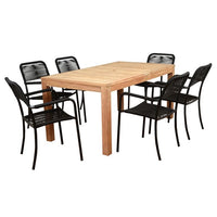 International Home Miami Amazonia Oosterdam 7 Piece Teak Rectangular Patio Dining Set