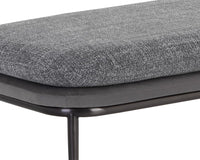 Sunpan Koffi Bench Dark Bronze-Chacha Cream Meg Taupe / Gun Rey-Chacha Grey Antonio Charcoal