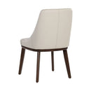 Sunpan Jody Dining Chair in Alpine Grey / Linea Light Grey / Missouri Mahogany Leather - Set of Two