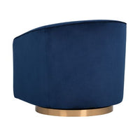 Sunpan Hazel Swivel Lounge Chair in Gold - Belfast Heather Grey / Black Sky / Blush Sky / Burgundy Sky / Deep Green Sky / Navy Blue Sky / Dark-Bronze Gold Sky