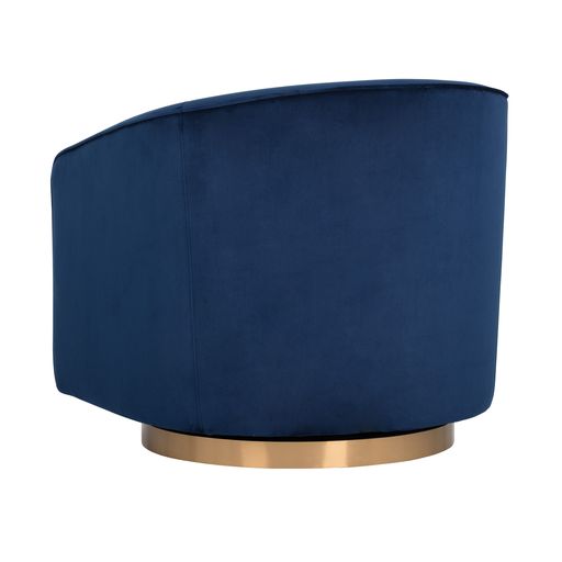 Sunpan Hazel Swivel Lounge Chair in Gold - Belfast Heather Grey / Black Sky / Blush Sky / Burgundy Sky / Deep Green Sky / Navy Blue Sky / Dark-Bronze Gold Sky