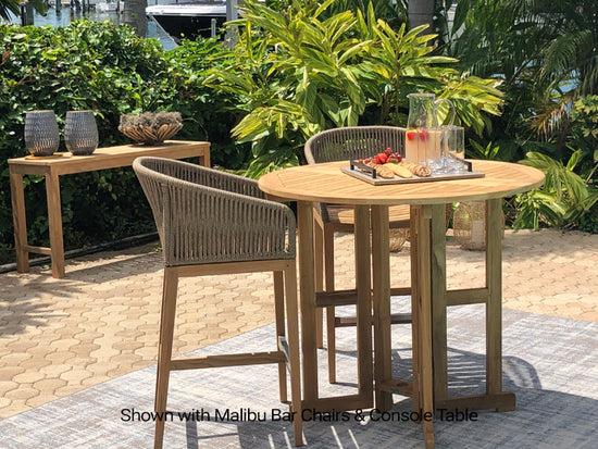 Royal Teak Admiral Bar Drop Leaf Table Round 45"