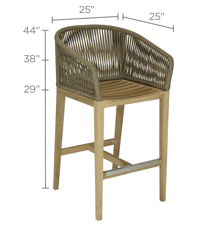 Royal Teak Malibu Bar Chair Desert Sand