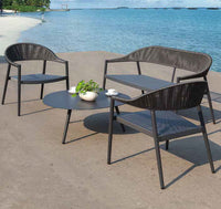 Florida Seating Powder Coated Aluminum Frame Arm Chair with Textilene Seat and Polypropylene Back - RP-01A