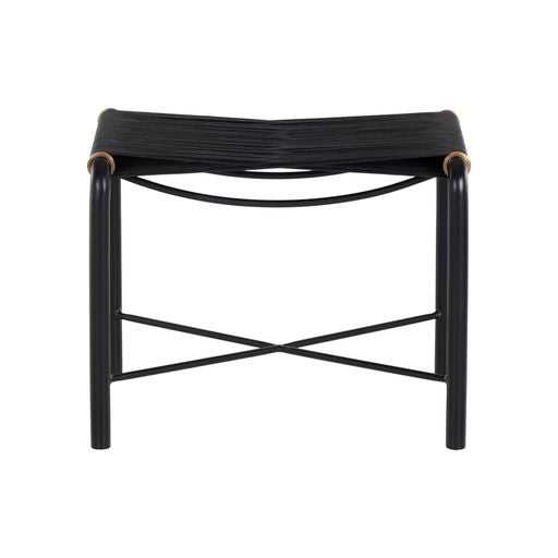 Sunpan Riz Stool - Black / Tan Leather