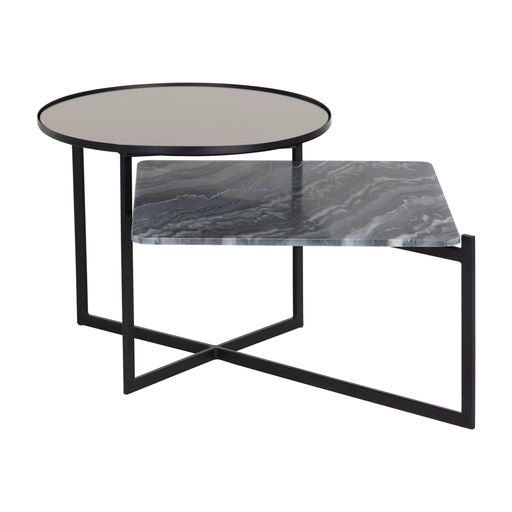 Sunpan Rivas Coffee Table Grey / White Marble