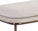 Sunpan Koffi Bench Dark Bronze-Chacha Cream Meg Taupe / Gun Rey-Chacha Grey Antonio Charcoal