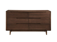 Greenington Currant Six Drawer Double Dresser, Caramelized / Oiled Walnut