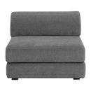 Sunpan Harmony Modular Armless Chair in Danny Dark Grey