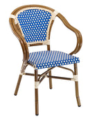 Florida Seating Hand Painted Aluminum Frame Arm Chair with PE Weave And Binding Back And Seat - RT-02