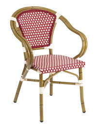 Florida Seating Hand Painted Aluminum Frame Arm Chair with PE Weave And Binding Back And Seat - RT-02
