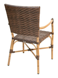 Florida Seating Hand Painted Aluminum Frame Arm Chair with PE Weave And Binding Back And Seat - RT-04