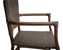 Florida Seating Hand Painted Aluminum Frame Arm Chair with PE Weave And Binding Back And Seat - RT-04