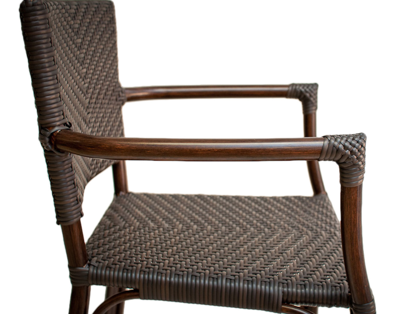 Florida Seating Hand Painted Aluminum Frame Arm Chair with PE Weave And Binding Back And Seat - RT-04