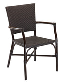 Florida Seating Hand Painted Aluminum Frame Arm Chair with PE Weave And Binding Back And Seat - RT-04