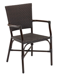 Florida Seating Hand Painted Aluminum Frame Arm Chair with PE Weave And Binding Back And Seat - RT-04
