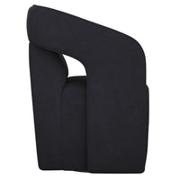 Sunpan Kendrick Wheeled Dining Armchair in Abbington Black / Moto Stucco / Nash Zebra