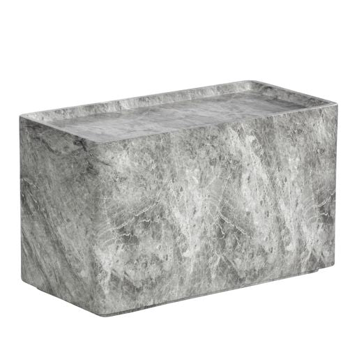 Sunpan Liza Side Table White / Marble-Look Grey