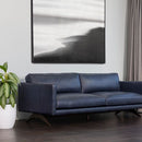 Sunpan Rogers Sofa Cortina Black / Cortina Ink / Shalimar Tobacco Leather