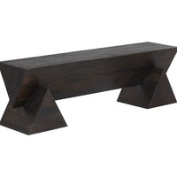 Sunpan Gregor Bench in Dark Brown / Rustic Oak