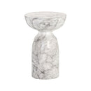 Sunpan Goya End Table Marble Look in Black / White